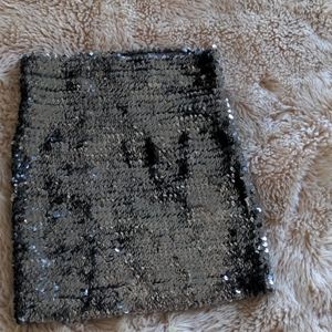 F21 Stretch Sequined Mini Skirt